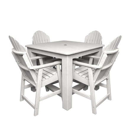 Highwood Usa Hamilton 5pc Square Counter Height Outdoor Patio Furniture Dining Set AD-CNA44-WHE